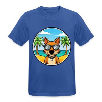 Lettischer Jagdhund Rasse Cartoon Sonnenbrille Strand - Männer T-Shirt atmungsaktiv - Royalblau - Vorne - AI Model Male 185 dark (185cm)