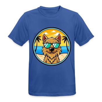 Griffon Nivernais Hunderasse Cartoon Sonnenbrille Strand - Männer T-Shirt atmungsaktiv - Royalblau - Vorne - AI Model Male 185 dark (185cm)