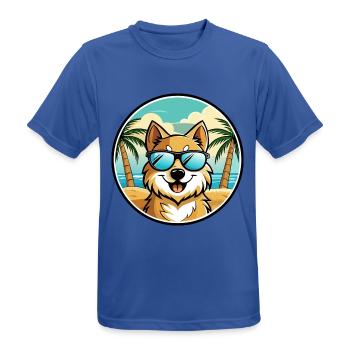 Deutscher Spitz Hund Rasse Cartoon Sonnenbrille Strand - Männer T-Shirt atmungsaktiv - Royalblau - Vorne - AI Model Male 185 dark (185cm)