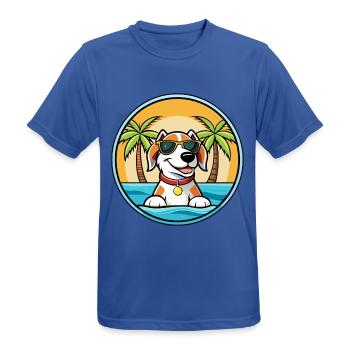 Estnischer Windhund Rasse Cartoon Sonnenbrille Strand - Männer T-Shirt atmungsaktiv - Royalblau - Vorne - AI Model Male 185 dark (185cm)