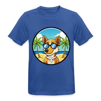 Dänisch Schwedische Bauernhund Rasse Cartoon Sonnenbrille - Männer T-Shirt atmungsaktiv - Royalblau - Vorne - AI Model Male 185 dark (185cm)
