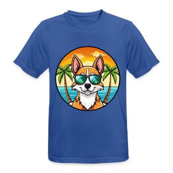 Chilenische Foxterrier Hunderasse Cartoon Sonnenbrille - Männer T-Shirt atmungsaktiv - Royalblau - Vorne - AI Model Male 185 dark (185cm)