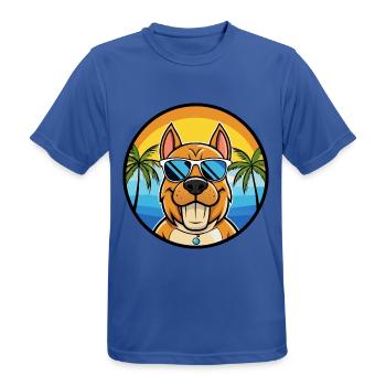 Kanarische Warren Hound Hunderasse Cartoon Sonnenbrille - Männer T-Shirt atmungsaktiv - Royalblau - Vorne - AI Model Male 185 dark (185cm)