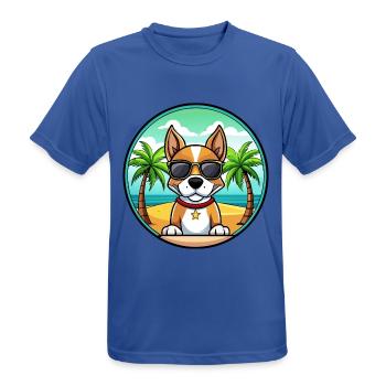 Brasilianischer Terrier Hunderasse Cartoon Sonnenbrille Strand - Männer T-Shirt atmungsaktiv - Royalblau - Vorne - AI Model Male 185 dark (185cm)