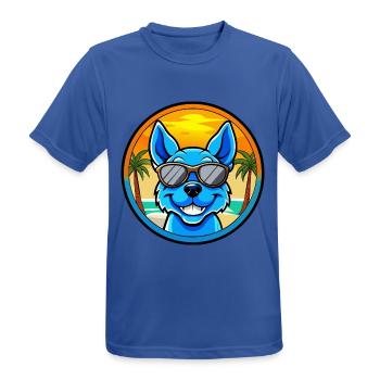 Blue Heeler Hunderasse Cartoon Sonnenbrille Strand - Männer T-Shirt atmungsaktiv - Royalblau - Vorne - AI Model Male 185 dark (185cm)