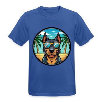 Beauceron Hunderasse Cartoon Sonnenbrille Strand - Männer T-Shirt atmungsaktiv - Royalblau - Vorne - AI Model Male 185 dark (185cm)