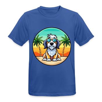 Basset Griffon Vendéen Hunderasse Cartoon Beach - Männer T-Shirt atmungsaktiv - Royalblau - Vorne - AI Model Male 185 dark (185cm)
