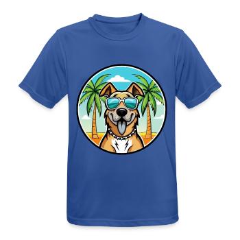 Lunettes de soleil de race de chien de berger d’Anatolie - T-shirt respirant Homme - bleu royal - Devant - AI Model Male 185 dark (185cm)