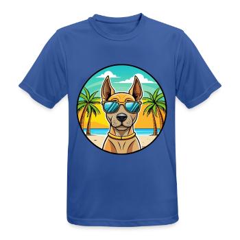 Thai Ridgeback Dog Breed Cartoon Sunglasses Beach - Men's Breathable T-Shirt - royal blue - Front - AI Model Male 185 dark (185cm)