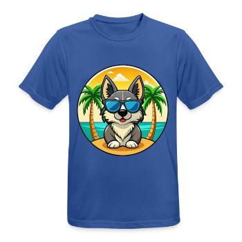 Schwedische Vallhund Hunderasse Cartoon Sonnenbrille Strand - Männer T-Shirt atmungsaktiv - Royalblau - Vorne - AI Model Male 185 dark (185cm)