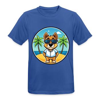 Sporting Lucas Terrier Hunderasse Cartoon Beach - Männer T-Shirt atmungsaktiv - Royalblau - Vorne - AI Model Male 185 dark (185cm)