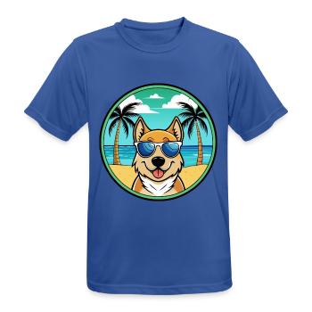Slovensky Kopov Hunderasse Cartoon Sonnenbrille Strand - Männer T-Shirt atmungsaktiv - Royalblau - Vorne - AI Model Male 185 dark (185cm)