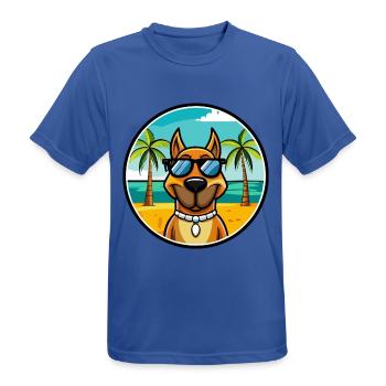 Serbischer Windhund Rasse Cartoon Sonnenbrille Strand - Männer T-Shirt atmungsaktiv - Royalblau - Vorne - AI Model Male 185 dark (185cm)
