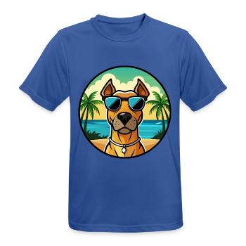 Rhodesian Ridgeback Hunderasse Cartoon Sonnenbrille - Männer T-Shirt atmungsaktiv - Royalblau - Vorne - AI Model Male 185 dark (185cm)