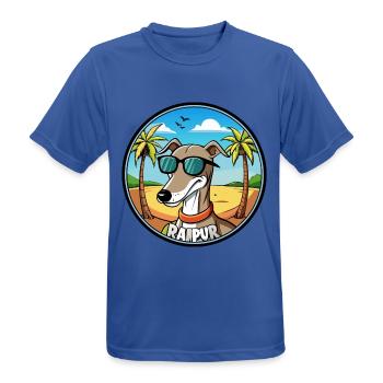 Rampur Windhund Hunderasse Cartoon Sonnenbrille Strand - Männer T-Shirt atmungsaktiv - Royalblau - Vorne - AI Model Male 185 dark (185cm)