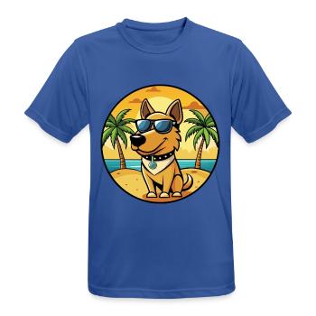 Polnische Jagdhunderasse Cartoon Sonnenbrille Strand - Männer T-Shirt atmungsaktiv - Royalblau - Vorne - AI Model Male 185 dark (185cm)