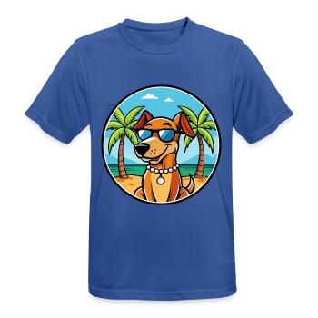 Polnische Jagdhunderasse Cartoon Sonnenbrille Strand - Männer T-Shirt atmungsaktiv - Royalblau - Vorne - AI Model Male 185 dark (185cm)