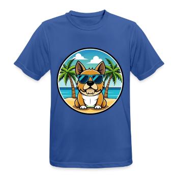 Perro De Presa Mallorquinische Hunderasse Cartoon Beach - Männer T-Shirt atmungsaktiv - Royalblau - Vorne - AI Model Male 185 dark (185cm)