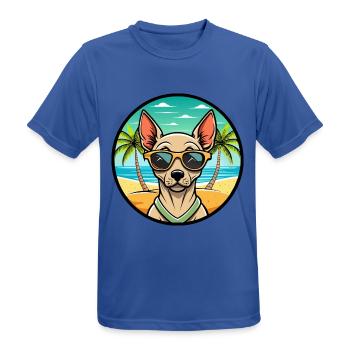 Peruanische haarlose Hunderasse Cartoon Sonnenbrille Strand - Männer T-Shirt atmungsaktiv - Royalblau - Vorne - AI Model Male 185 dark (185cm)