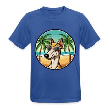 Alter kroatischer Windhund Hunderasse Cartoon Strand - Männer T-Shirt atmungsaktiv - Royalblau - Vorne - AI Model Male 185 dark (185cm)