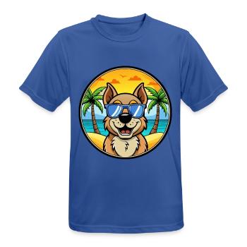 Berger De Beauce Hunderasse Cartoon Sonnenbrille Strand - Männer T-Shirt atmungsaktiv - Royalblau - Vorne - AI Model Male 185 dark (185cm)