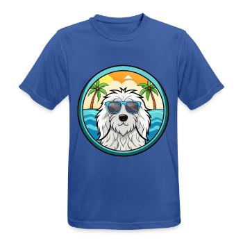 Komondor Hunderasse Cartoon Sonnenbrille Strand - Männer T-Shirt atmungsaktiv - Royalblau - Vorne - AI Model Male 185 dark (185cm)