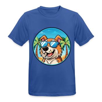 Koolie Hunderasse Cartoon Sonnenbrille Strand - Männer T-Shirt atmungsaktiv - Royalblau - Vorne - AI Model Male 185 dark (185cm)