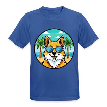 Deutscher Spitz Hund Rasse Cartoon Sonnenbrille Strand - Männer T-Shirt atmungsaktiv - Royalblau - Vorne - AI Model Male 185 dark (185cm)