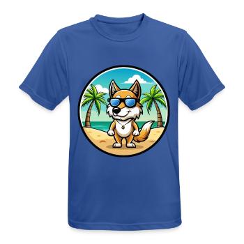 Italienisch Volpino Hund Rasse Cartoon Sonnenbrille Strand - Männer T-Shirt atmungsaktiv - Royalblau - Vorne - AI Model Male 185 dark (185cm)