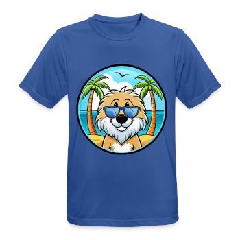 Friesische Wasserhundrasse Cartoon Sonnenbrille Strand - Männer T-Shirt atmungsaktiv - Royalblau - Vorne - AI Model Male 185 dark (185cm)