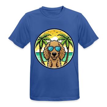 Lockig Beschichtet Retriever Hunderasse Cartoon Strand - Männer T-Shirt atmungsaktiv - Royalblau - Vorne - AI Model Male 185 dark (185cm)