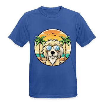 Katalanische Schäferhundrasse Cartoon Sonnenbrille Strand - Männer T-Shirt atmungsaktiv - Royalblau - Vorne - AI Model Male 185 dark (185cm)