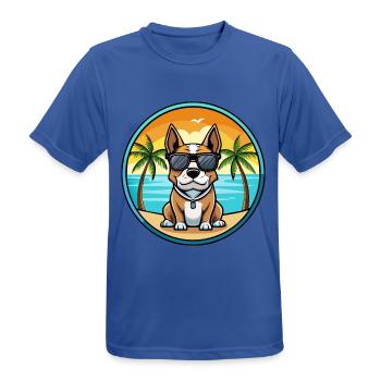 Braque Auvergne Hunderasse Cartoon Sonnenbrille Strand - Männer T-Shirt atmungsaktiv - Royalblau - Vorne - AI Model Male 185 dark (185cm)