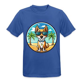 Brasilianischer Terrier Hunderasse Cartoon Sonnenbrille Strand - Männer T-Shirt atmungsaktiv - Royalblau - Vorne - AI Model Male 185 dark (185cm)