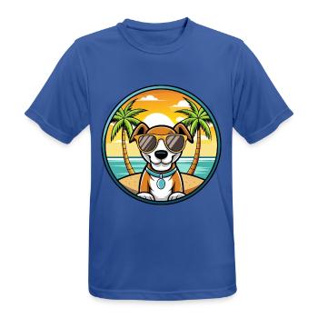 Ariege Pointer Hund Rasse Cartoon Sonnenbrille Strand - Männer T-Shirt atmungsaktiv - Royalblau - Vorne - AI Model Male 185 dark (185cm)