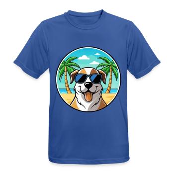 Lunettes de soleil de race de chien de berger d’Anatolie - T-shirt respirant Homme - bleu royal - Devant - AI Model Male 185 dark (185cm)