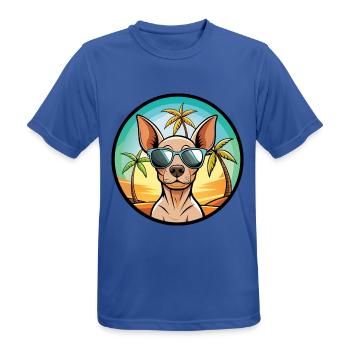 Amerikanischer haarloser Terrier Hunderasse Cartoon Beach - Männer T-Shirt atmungsaktiv - Royalblau - Vorne - AI Model Male 185 dark (185cm)