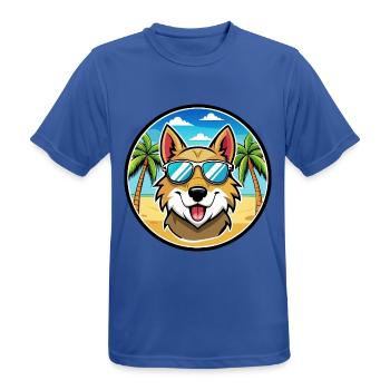 Aidi Hunderasse Cartoon Sonnenbrille Strand - Männer T-Shirt atmungsaktiv - Royalblau - Vorne - AI Model Male 185 dark (185cm)