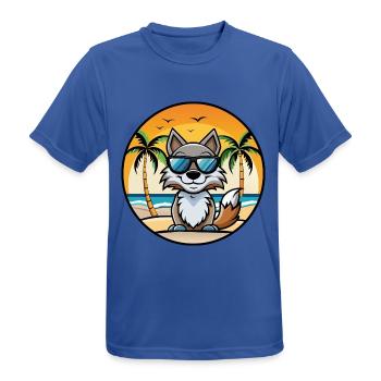 Wolf Lustige Cartoon Sommer Strand Sonnenbrille Aufkleber - Männer T-Shirt atmungsaktiv - Royalblau - Vorne - AI Model Male 185 dark (185cm)