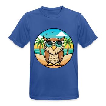 Eule Lustige Cartoon Sommer Strand Sonnenbrille Aufkleber - Männer T-Shirt atmungsaktiv - Royalblau - Vorne - AI Model Male 185 dark (185cm)