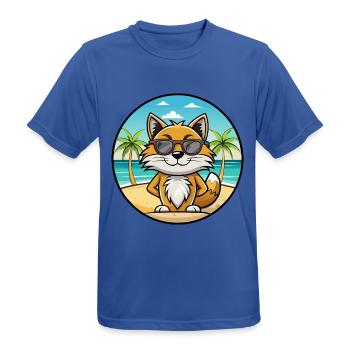 Manx Katzenrasse Cartoon Sonnenbrille Strand - Männer T-Shirt atmungsaktiv - Royalblau - Vorne - AI Model Male 185 dark (185cm)