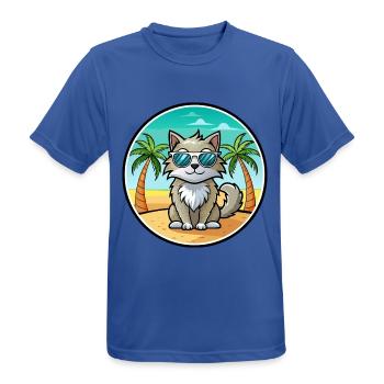 Laperm Cat Breed Cartoon Lunettes de soleil Beach - T-shirt respirant Homme - bleu royal - Devant - AI Model Male 185 dark (185cm)