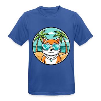 Hantilly Tiffany Cat Breed Cartoon Sunglass Beach - Men's Breathable T-Shirt - royal blue - Front - AI Model Male 185 dark (185cm)