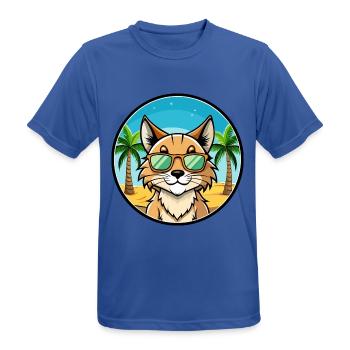 Eurasischer Luchs Katzenrasse Cartoon Sonnenbrille Strand - Männer T-Shirt atmungsaktiv - Royalblau - Vorne - AI Model Male 185 dark (185cm)