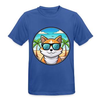 Verdünnte Kattunkatzenrasse Cartoon Sonnenbrille Strand - Männer T-Shirt atmungsaktiv - Royalblau - Vorne - AI Model Male 185 dark (185cm)