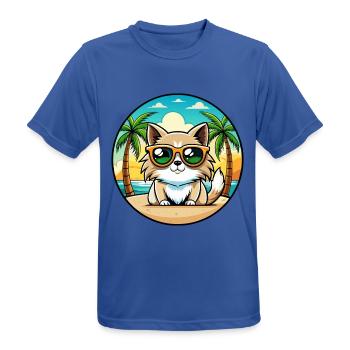 Birma Katzenrasse Cartoon Sonnenbrille Strand - Männer T-Shirt atmungsaktiv - Royalblau - Vorne - AI Model Male 185 dark (185cm)