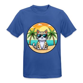 Amerikanische Kurzhaarkatze Rasse Cartoon Sonnenbrille - Männer T-Shirt atmungsaktiv - Royalblau - Vorne - AI Model Male 185 dark (185cm)