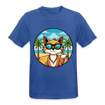 Somali Katzenrasse Cartoon Sonnenbrille Strand - Männer T-Shirt atmungsaktiv - Royalblau - Vorne - AI Model Male 185 dark (185cm)