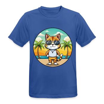 Schottisch Kurzhaar Katzenrasse Cartoon Sonnenbrille - Männer T-Shirt atmungsaktiv - Royalblau - Vorne - AI Model Male 185 dark (185cm)