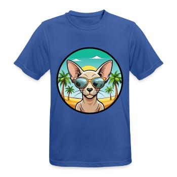 Peterbald Katzenrasse Cartoon Sonnenbrille Strand - Männer T-Shirt atmungsaktiv - Royalblau - Vorne - AI Model Male 185 dark (185cm)
